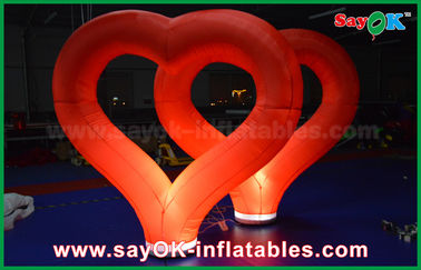 एलईडी लाइट के साथ वेडिंग आउटडोर Inflatable सजावट लाल नायलॉन Inflatable दिल