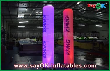लोगो मुद्रण के साथ विज्ञापन 2.5 मीटर ऊँचाई प्रकाश Inflatable स्तंभ स्तंभ