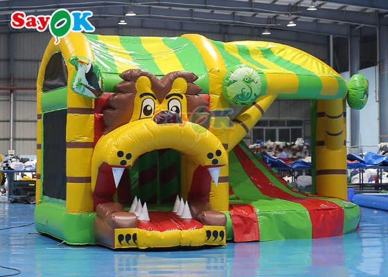 पशु थीम शेर inflatable उछल महल स्लाइड