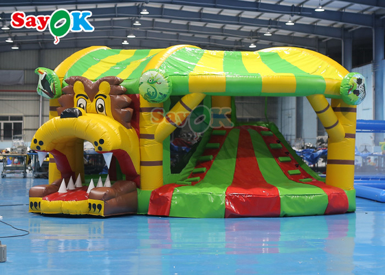 पशु थीम शेर inflatable उछल महल स्लाइड