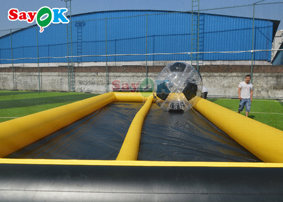 आउटडोर inflatable स्लाइड 15x5.5m डायनासोर inflatable पानी स्लाइड वाणिज्यिक खेल के मैदान में