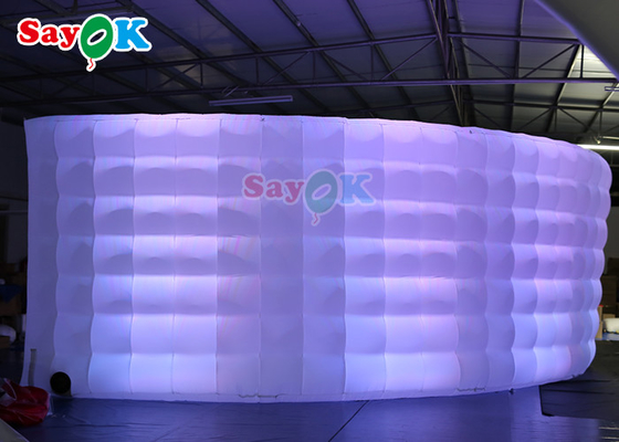 घुमावदार दीवार मल्टी कलर inflatable पृष्ठभूमि दीवार के साथ एलईडी स्ट्रिप्स फोटो बूथ दीवार बिक्री के लिए