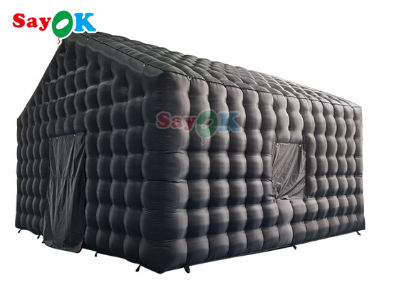 वाणिज्यिक ऑक्सफोर्ड ब्लैक Inflatable Cube Party Tent नाइट क्लब एयर ब्लोअर के साथ Inflatables