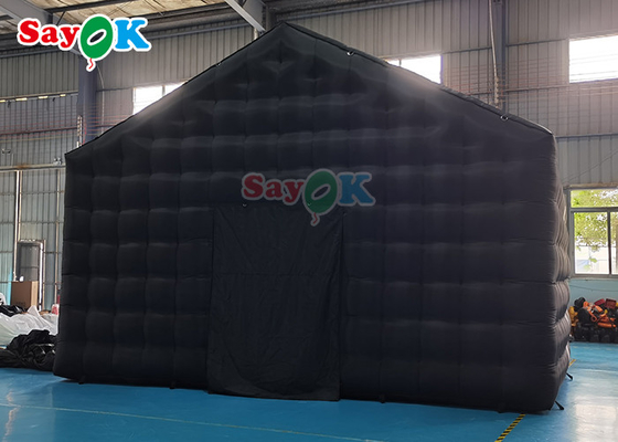वाणिज्यिक ऑक्सफोर्ड ब्लैक Inflatable Cube Party Tent नाइट क्लब एयर ब्लोअर के साथ Inflatables