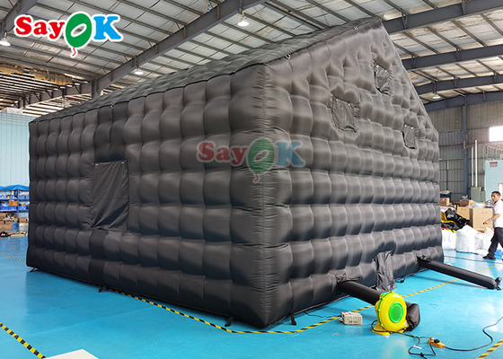 वाणिज्यिक ऑक्सफोर्ड ब्लैक Inflatable Cube Party Tent नाइट क्लब एयर ब्लोअर के साथ Inflatables