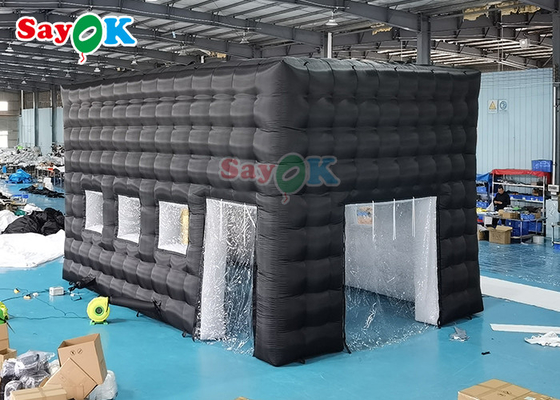 एलईडी डिस्को नाइट क्लब पार्टी तम्बू कस्टम inflatable तम्बू inflatable रात क्लब के लिए घटनाओं वयस्क काले घन घर