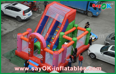 लाल पीवीसी Inflatable बाउंस निविड़ अंधकार विस्फोट जोन जादू Inflatable उछाल कैसल