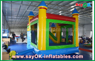 स्लाइड 3 साल की वारंटी के साथ बच्चों ब्लू / पीला वाणिज्यिक Inflatable बाउंस हाउस