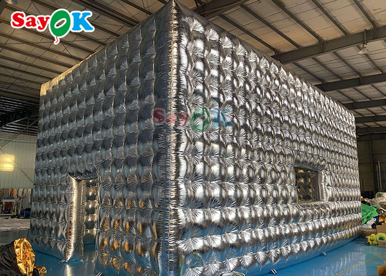 पार्टी शादी शो प्रदर्शनी घटना के लिए अनुकूलित चांदी के inflatable घन तम्बू inflatable हवा तम्बू