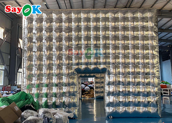 पार्टी शादी शो प्रदर्शनी घटना के लिए अनुकूलित चांदी के inflatable घन तम्बू inflatable हवा तम्बू