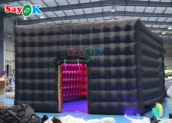विज्ञापन नाइट क्लब inflatable घन तम्बू मजबूत ऑक्सफोर्ड कपड़े सामग्री inflatable हवा तम्बू