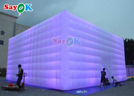 स्वचालित inflatable लॉन टेंट 10x10x5m inflatable एलईडी पार्टी टेंट inflatable हवा टेंट