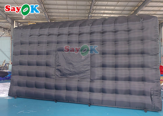 ब्लैक एलईडी डिस्को लाइटिंग मोबाइल नाइट क्लब टेंट इन्फ्लैटेबल क्यूब पार्टी टेंट इन्फ्लैटेबल नाइट क्लब विद स्मोक मशीन