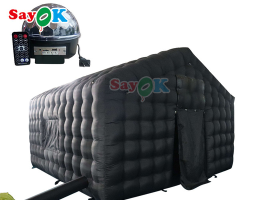कस्टम काले बड़े 20ft inflatable हवा तम्बू पोर्टेबल पार्टी एलईडी प्रकाश व्यवस्था inflatable नाइट क्लब