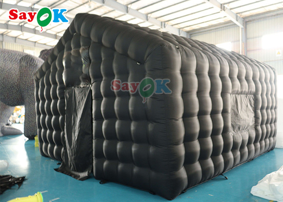 कस्टम काले बड़े 20ft inflatable हवा तम्बू पोर्टेबल पार्टी एलईडी प्रकाश व्यवस्था inflatable नाइट क्लब