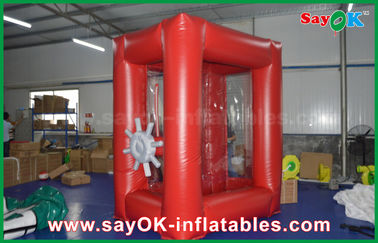 पीवीसी सामग्री के साथ 2x2 मीटर कैश ग्रैब मशीन Inflatable धन बूथ
