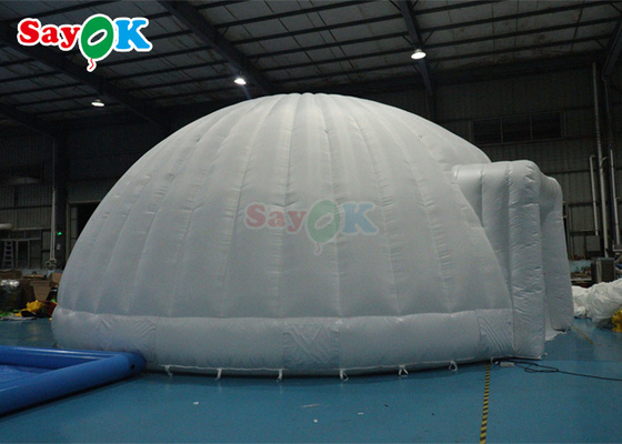 आउटडोर पार्टी इवेंट के लिए पीवीसी टारपौलीन डबल डोर एलईडी inflatable गुंबद टेंट