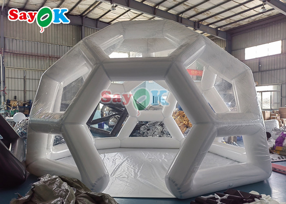 फुटबॉल आकार पारदर्शी कैम्पिंग तम्बू इन्फ्लेटेबल बबल सॉकर डोम तम्बू