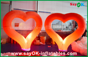 शादी के लिए रोमांटिक लाल नायलॉन Inflatable प्रकाश सजावट दिल आकार