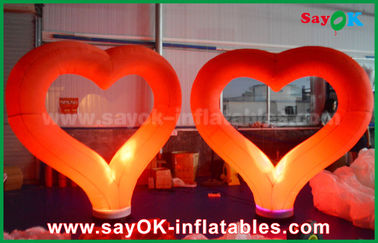 शादी के लिए रोमांटिक लाल नायलॉन Inflatable प्रकाश सजावट दिल आकार