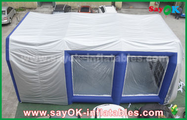 0.5 मिमी पीवीसी कस्टम Inflatable उत्पाद व्हाइट ब्लू Inflatable स्प्रे बूथ हाउस तम्बू