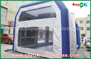 0.5 मिमी पीवीसी कस्टम Inflatable उत्पाद व्हाइट ब्लू Inflatable स्प्रे बूथ हाउस तम्बू