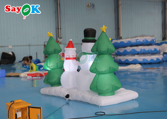 बड़े आउटडोर लाइटिंग स्नोमैन सांता ब्लास्ट अप क्रिसमस ट्री inflatables यार्ड सजावट