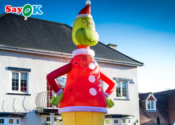 30ft ग्रिंच inflatable कार्टून पात्रों ग्रीन राक्षस क्रिसमस टोपी घरेलू inflatable खड़े सजावट