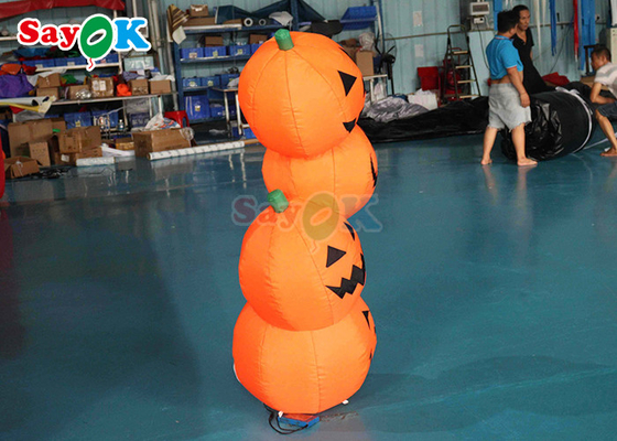 पीवीसी inflatable हेलोवीन सजावट 4.9ft कद्दू के आकार एलईडी ब्लो अप मॉडल