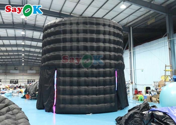 एलईडी inflatable फोटो बूथ ब्लैक डबल डोर 5m व्यास