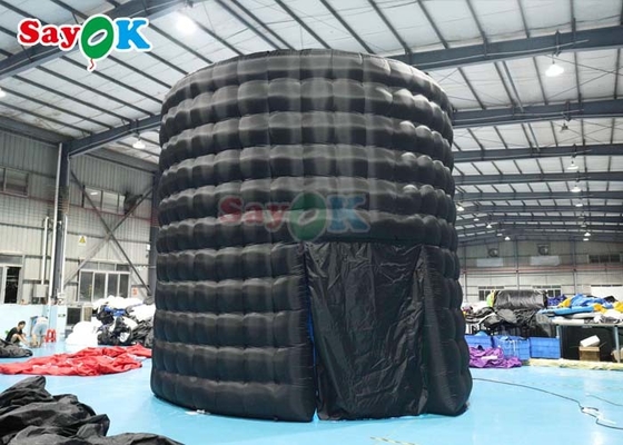 एलईडी inflatable फोटो बूथ ब्लैक डबल डोर 5m व्यास