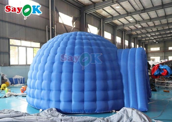 एलईडी लाइट ब्लोअर प्रचार पक्षों के साथ 4 मीटर टारपौलीन inflatable इग्लू गुंबद तम्बू