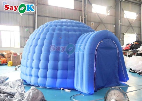 एलईडी लाइट ब्लोअर प्रचार पक्षों के साथ 4 मीटर टारपौलीन inflatable इग्लू गुंबद तम्बू
