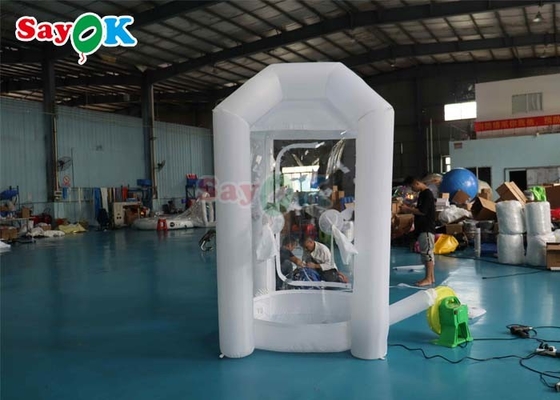 सफेद 210 डी नायलॉन कपड़े inflatable पैसा मशीन घन नकदी पकड़ पकड़ बूथ