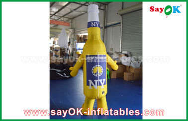 वाणिज्यिक विज्ञापन के लिए कस्टम पीला / नीला पोर्टेबल inflatable कार्टून पात्र