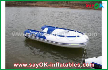 नीला / सफेद हीट मुहरबंद पीवीसी Inflatable नावों पानी रेसिंग कठोर निविड़ अंधकार