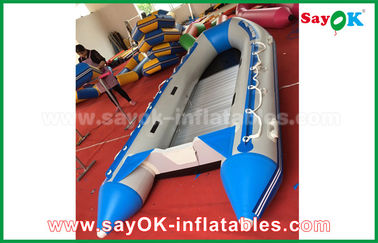 नीला / सफेद हीट मुहरबंद पीवीसी Inflatable नावों पानी रेसिंग कठोर निविड़ अंधकार