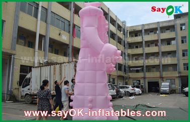 गुलाबी ऑक्सफोर्ड क्लॉथ / पीवीसी Inflatable रोबोट बाहर विज्ञापन उत्पादों के लिए