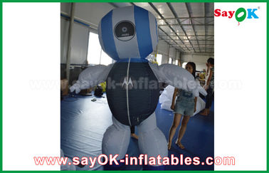 विज्ञापन के लिए कस्टम 2 एमएच ऑक्सफोर्ड कपड़ा रोबोट कस्टम Inflatable उत्पाद ब्लू