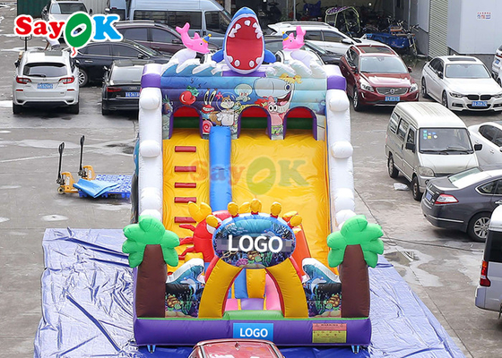 वाणिज्यिक inflatable स्लाइड कार्टून पीवीसी inflatable बाउंसर स्लाइड बच्चे उछाल महल मज़ा स्लाइड बाधा पाठ्यक्रम
