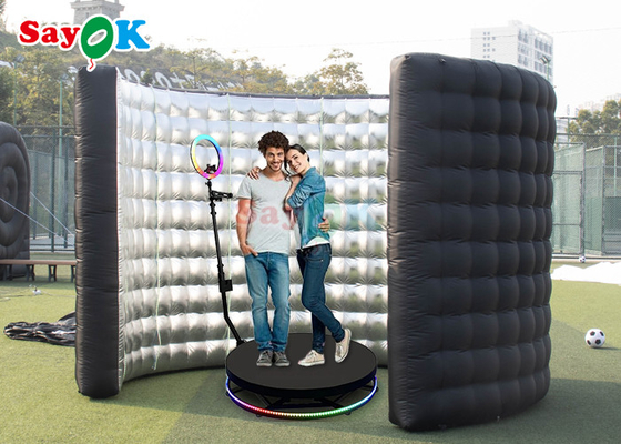 एलईडी लाइट के साथ स्वचालित inflatable 360 फोटो बूथ दीवार शादी की पार्टी संलग्नक पृष्ठभूमि