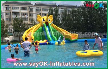 बड़े inflatable पानी स्लाइड विशाल inflatable बैल / हाथी कार्टून बाउंसर वयस्क और बच्चों के लिए पानी स्लाइड