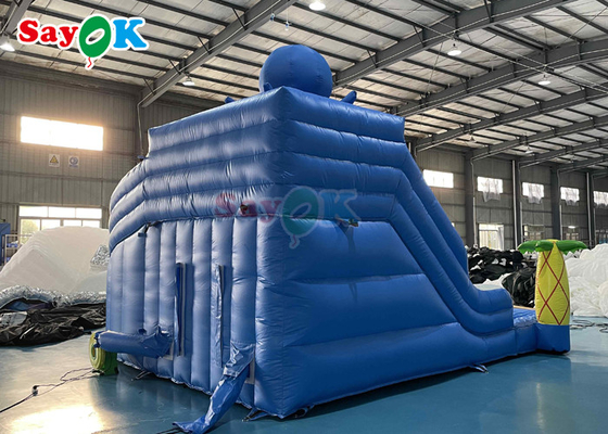 शार्क थीम वाणिज्यिक inflatable एयर बाउंसर शुष्क स्लाइड के साथ महल