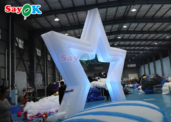 आउटडोर विज्ञापन पार्टी के लिए विशाल inflatable स्टार आर्क एलईडी प्रकाश inflatable स्टार आर्कवे