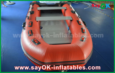 टिकाऊ Tarpaulin पीवीसी Inflatable नौकाओं एल्यूमीनियम तल और पैडल के साथ