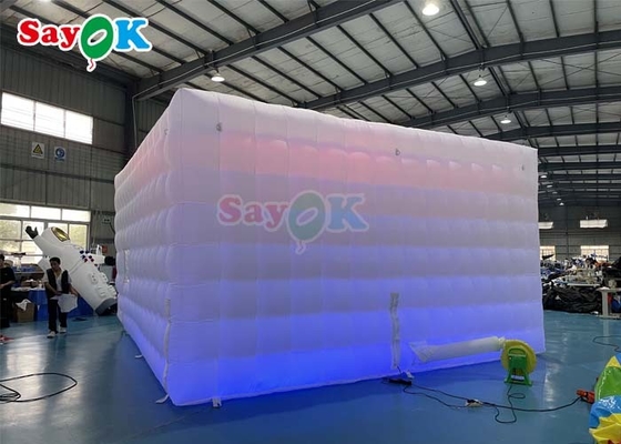 19.7ft वाणिज्यिक inflatable एलईडी लाइट टेंट आउटडोर inflatable एयर क्यूब टेंट पार्टी घटनाओं के लिए
