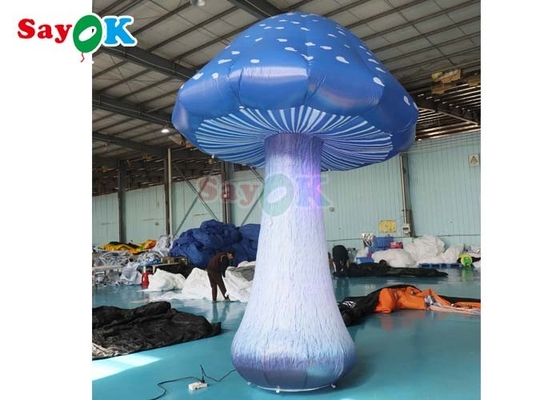 13.1ft पूर्ण मुद्रण inflatable मशरूम एलईडी प्रकाश नीला हवा मशरूम घटना सजावट