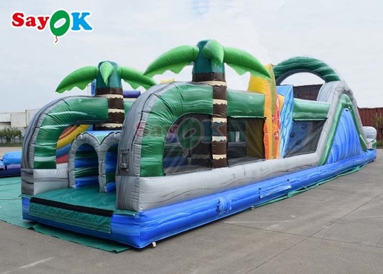 48 फीट इंटरैक्टिव inflatable बाधा पाठ्यक्रम मजेदार उछलता हुआ घर पार्टी घटनाओं के लिए inflatable