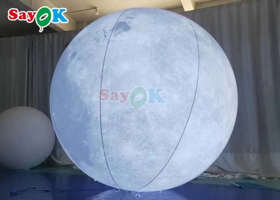 6.6 फीट एलईडी लाइट inflatable चंद्रमा गुब्बारा घटनाओं के लिए बड़े inflatable ग्रह मंच सजावट