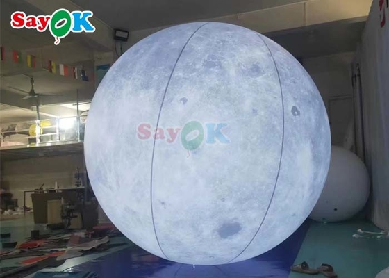 6.6 फीट एलईडी लाइट inflatable चंद्रमा गुब्बारा घटनाओं के लिए बड़े inflatable ग्रह मंच सजावट